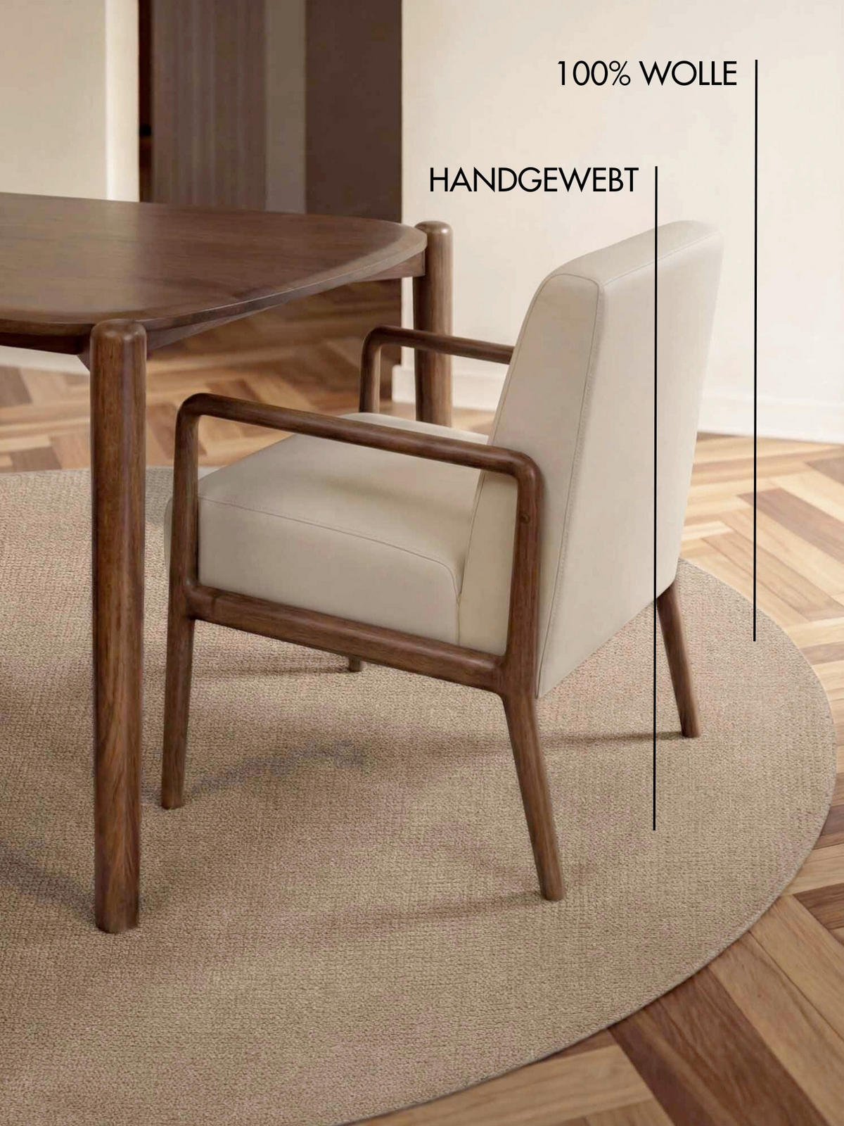 WOLLTEPPICH 160 cm Greenwich Beige rund  - Beige, Basics, Textil (160cm) - Ted Baker