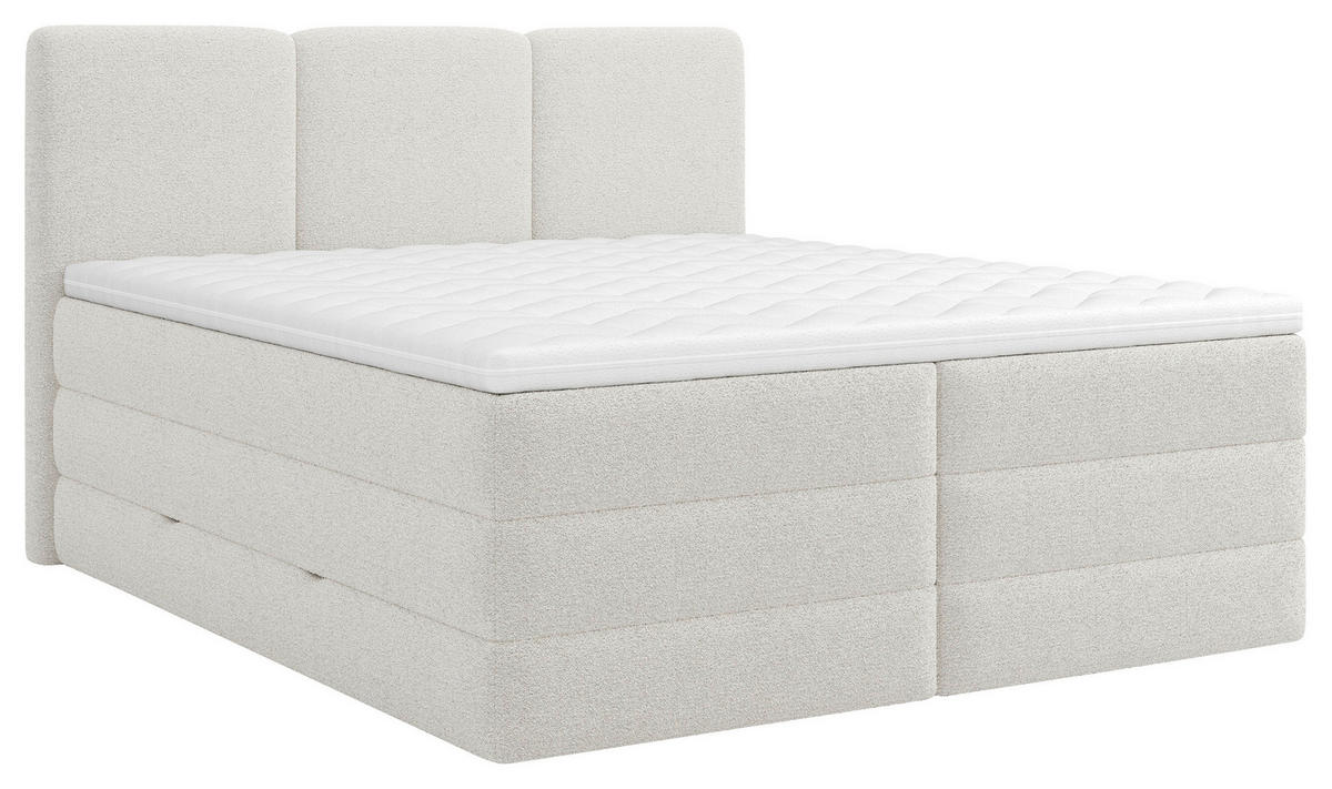 BOXSPRINGBETT 200/200 cm,  in Weiß, Bettkasten, Topper, H3 + H4 = fest + sehr fest  - Schwarz/Weiß, MODERN, Holz/Kunststoff (200/200cm) - MID.YOU