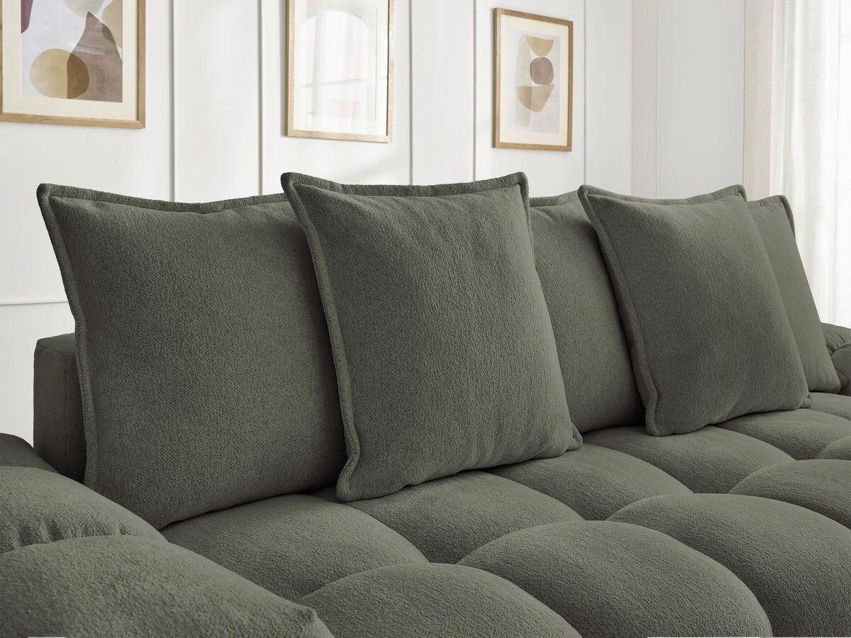 SCHLAFSOFA EVEREST  mit Armteil links, Armteil rechts Flachgewebe Grün  - Schwarz/Grün, MODERN, Kunststoff/Textil (278/115/90cm) - Livetastic