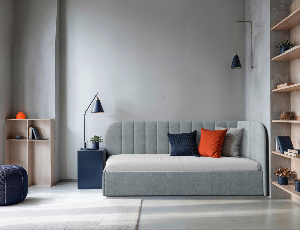 POLSTERBETT 90/200 cm, inkl. gepolstertes Kopfteil, Lattenrost, Bettkasten,  in Minttürkis  - Schwarz/Minttürkis, MODERN, Holz/Holzwerkstoff (90/200cm) - MID.YOU