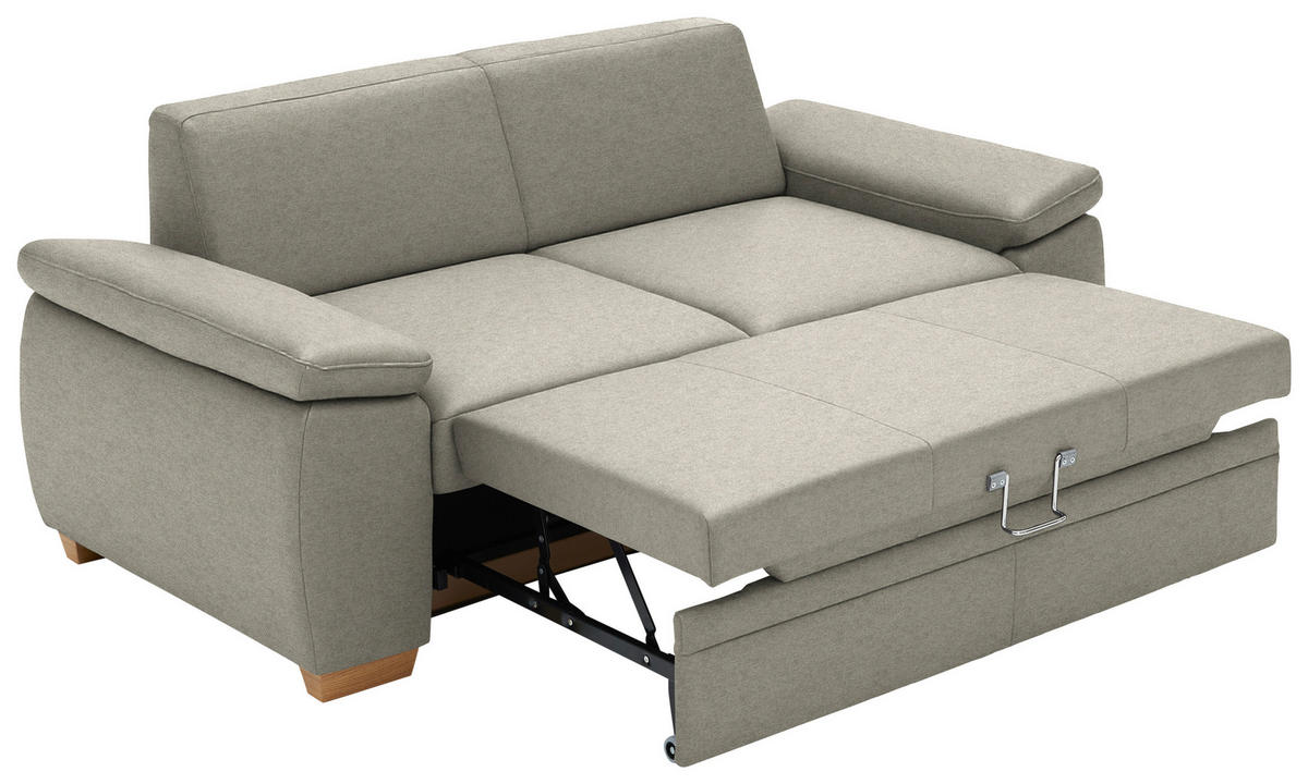SCHLAFSOFA  in Chenille Greige  - Greige, KONVENTIONELL, Holz/Textil (166/90/100cm) - Beldomo Style