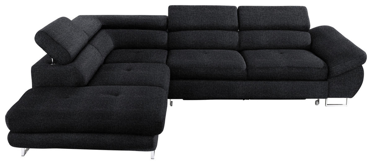 ECKSOFA in Webstoff Anthrazit  - Anthrazit, Design, Textil/Metall (235/280cm) - Hom`in