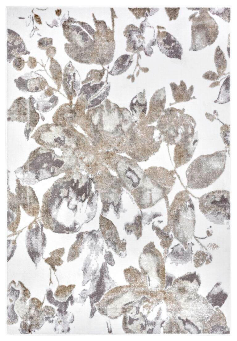 VINTAGE-TEPPICH 67/120 cm Shine Weiß, Taupe, Greige  - Taupe/Greige, Design, Kunststoff (67/120cm)