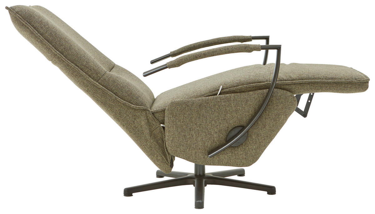 RELAXSESSEL Webstoff Relaxfunktion    - Dunkelgrün/Schwarz, Design, Textil/Metall (66/110-114/84cm) - Moderano