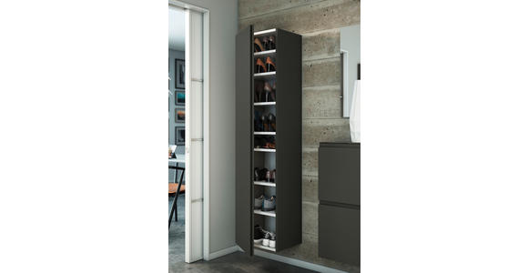 GARDEROBENSCHRANK 40/165/33 cm  - Anthrazit, Design, Holzwerkstoff (40/165/33cm) - Moderano