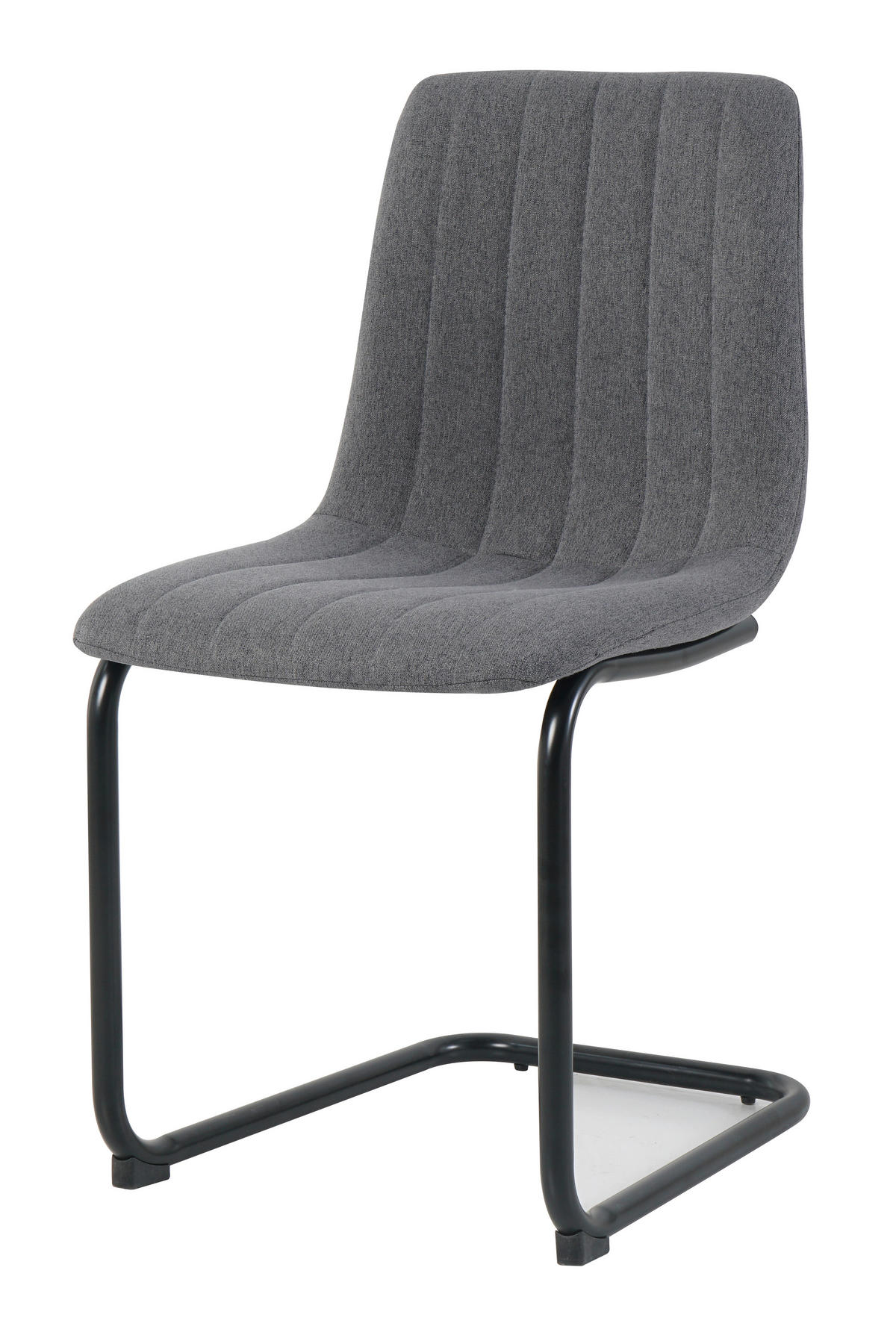 STUHL-SET 2 Stück  in Struktur  - Anthrazit/Schwarz, Design, Textil/Metall (43/87/53cm) - Livetastic