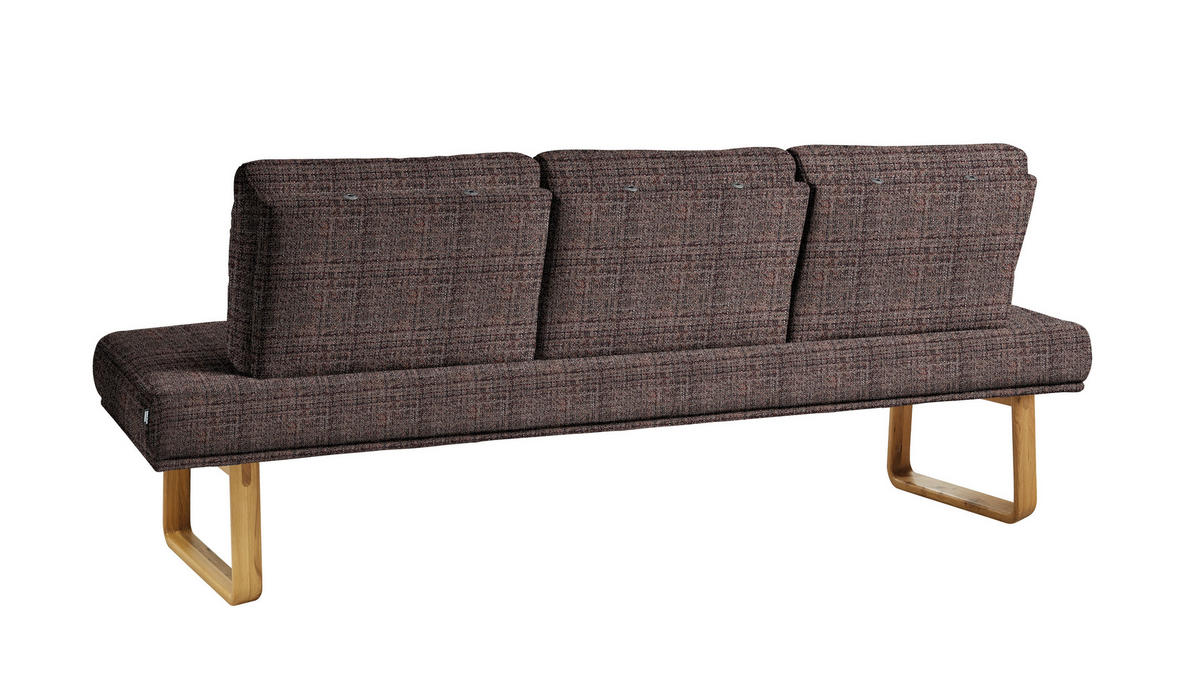SITZBANK 209/92/78 cm  in Eichefarben, Dunkelbraun  - Eichefarben/Dunkelbraun, Design, Holz/Textil (209/92/78cm) - Dieter Knoll