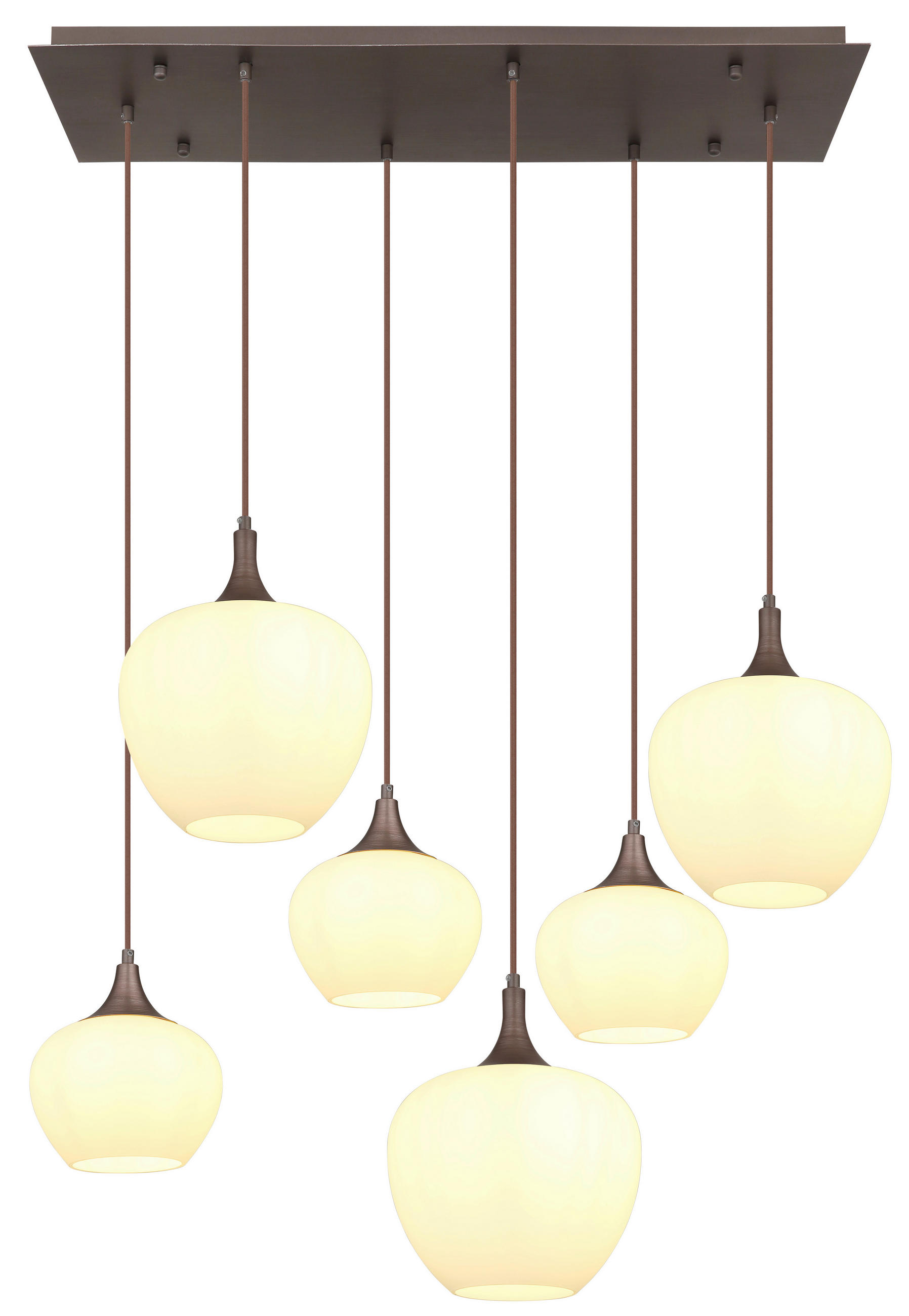HÄNGELEUCHTE 86/42/120 cm  - Opal/Schwarz, KONVENTIONELL, Glas/Textil (86/42/120cm) - Globo