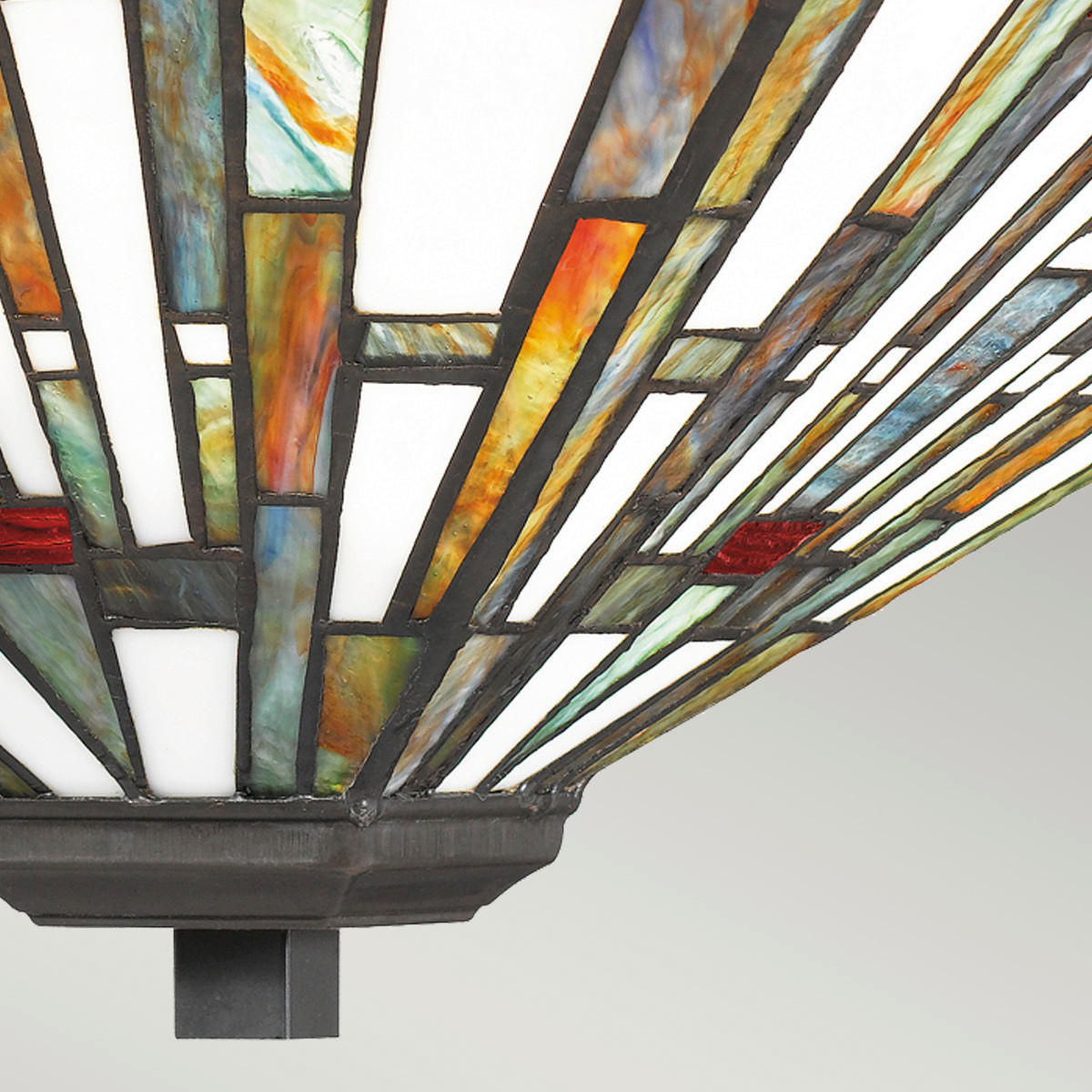 DECKENLEUCHTE Maybeck 36.7/19.6 cm   - Dunkelbraun/Multicolor, KONVENTIONELL, Glas/Naturmaterialien (36.7/19.6cm) - Elstead Lighting