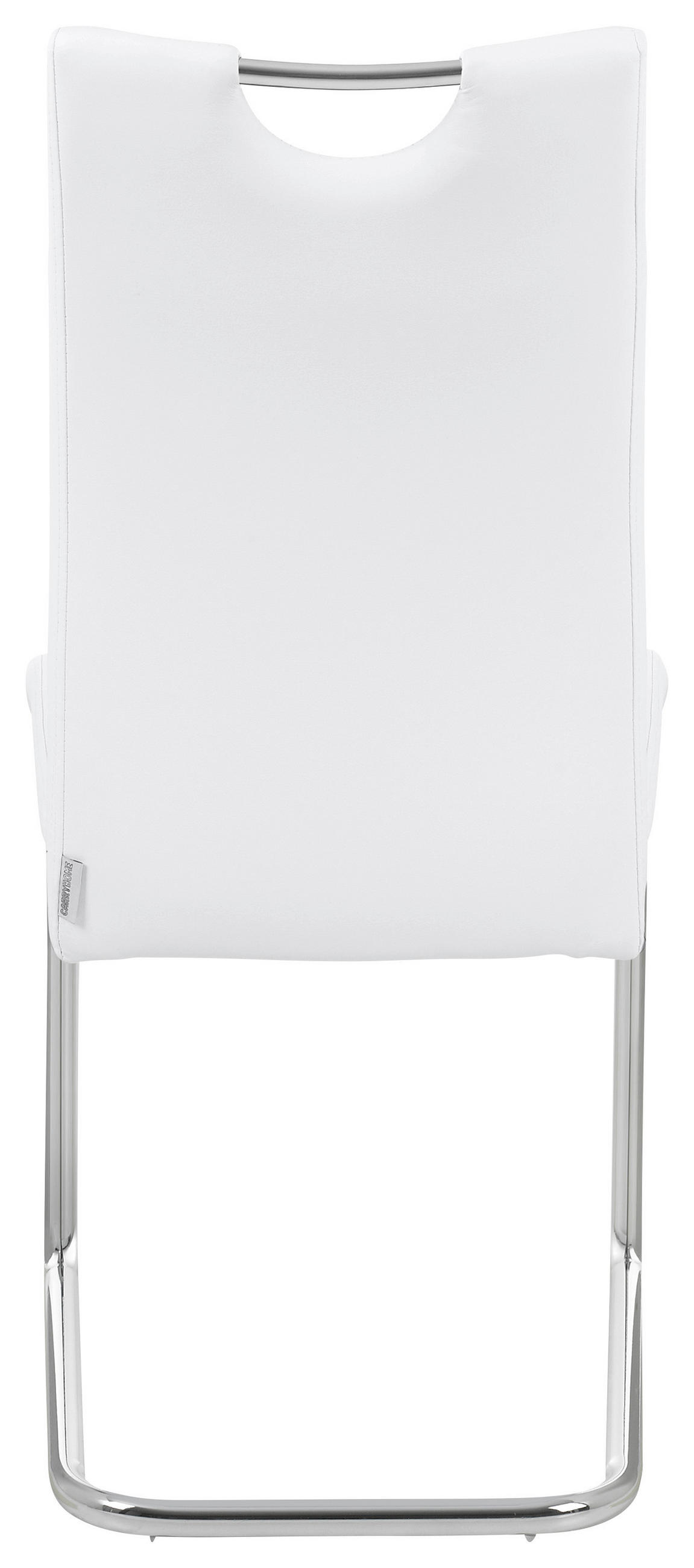 SZÁNKÓTALPAS SZÉK fém, textil fehér, krómszínű  - krómszínű/fehér, Design, textil/fém (43/96/58,5cm) - Carryhome