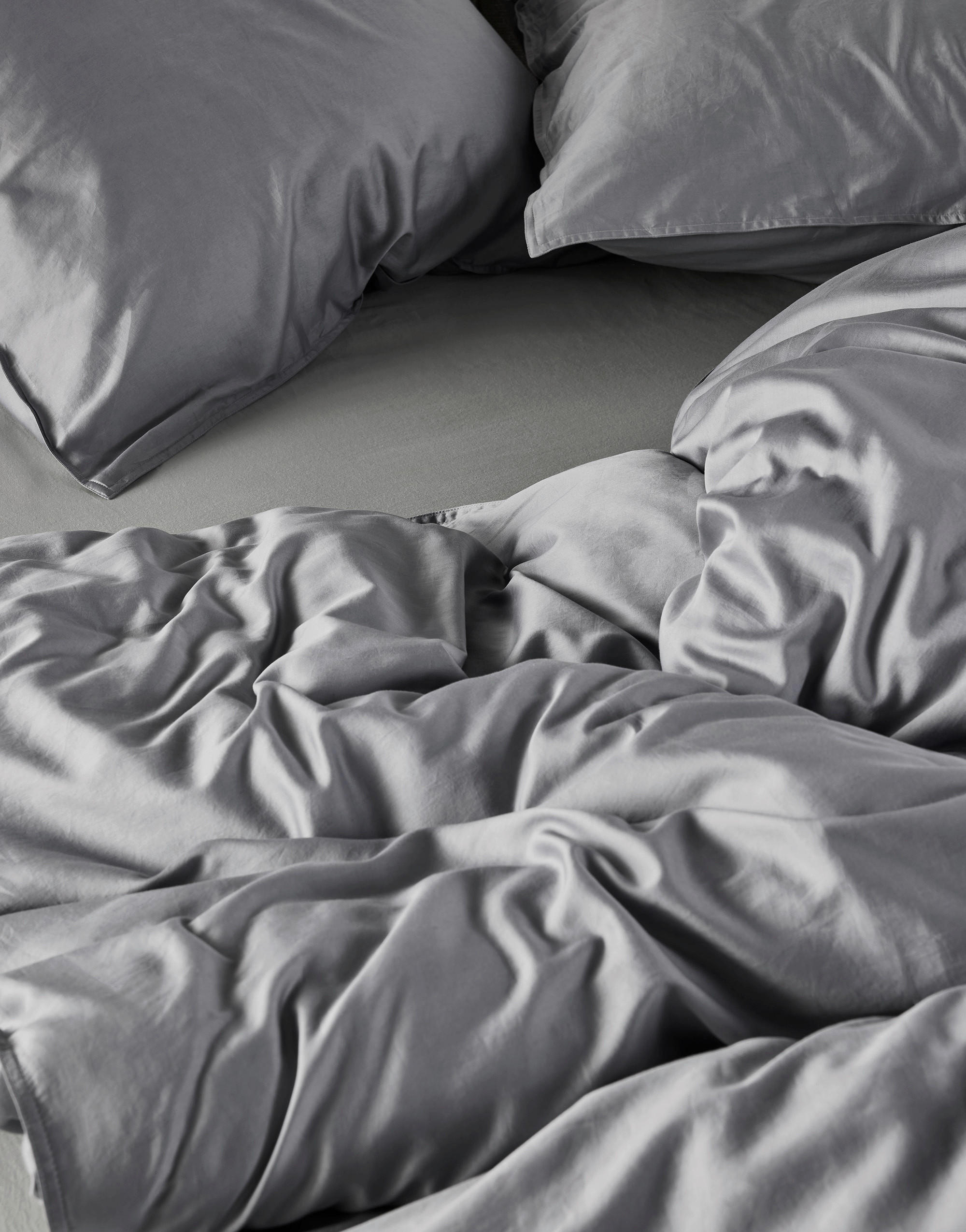 BETTWÄSCHE Minte Satin 135/200 cm  - Dunkelgrau, Basics, Textil (135/200cm) - Essenza