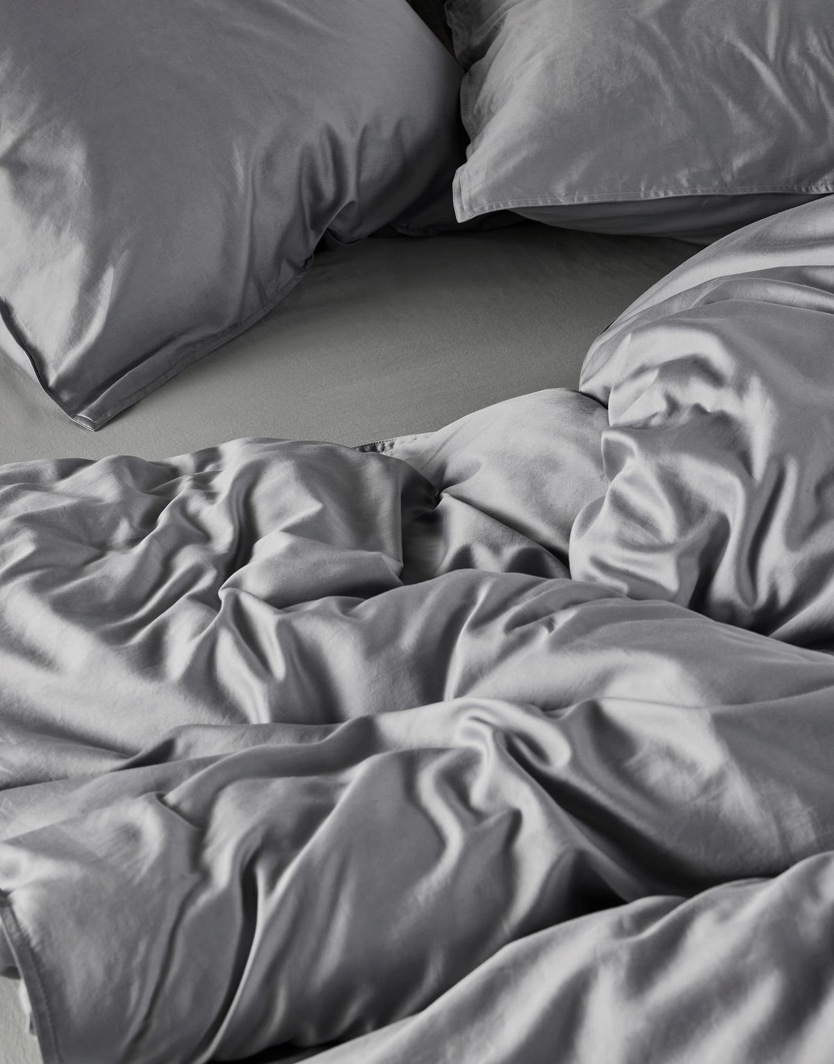 BETTWÄSCHE Satin 200/200 cm  - Dunkelgrau, Basics, Textil (200/200cm) - Essenza