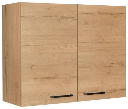 KÜCHENOBERSCHRANK 90/72/35 cm  in Eichefarben  - Eichefarben/Schwarz, MODERN, Holzwerkstoff/Metall (90/72/35cm) - Nobilia