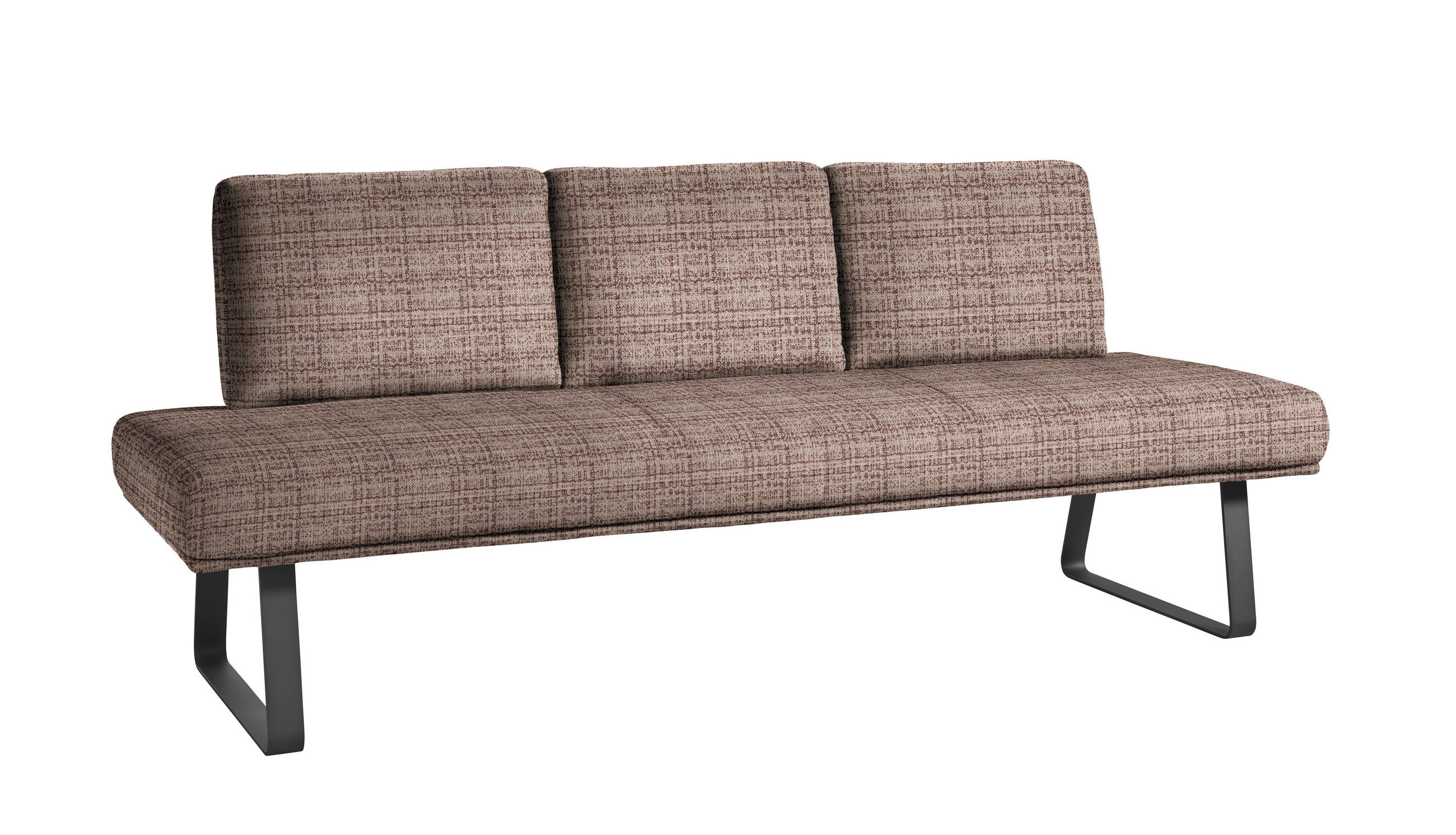 SITZBANK 224/92/78 cm  in Braun, Schwarz  - Schwarz/Braun, Design, Textil/Metall (224/92/78cm) - Dieter Knoll