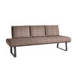 SITZBANK 224/92/78 cm  in Schwarz, Braun  - Schwarz/Braun, Design, Textil/Metall (224/92/78cm) - Dieter Knoll