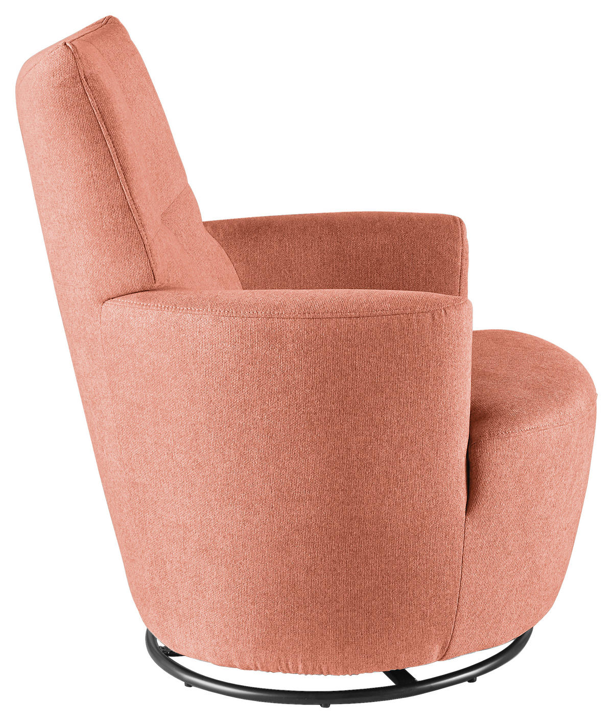 SESSEL Webstoff Koralle    - Koralle/Schwarz, Design, Textil/Metall (80/96/88cm) - SetOne by Musterring