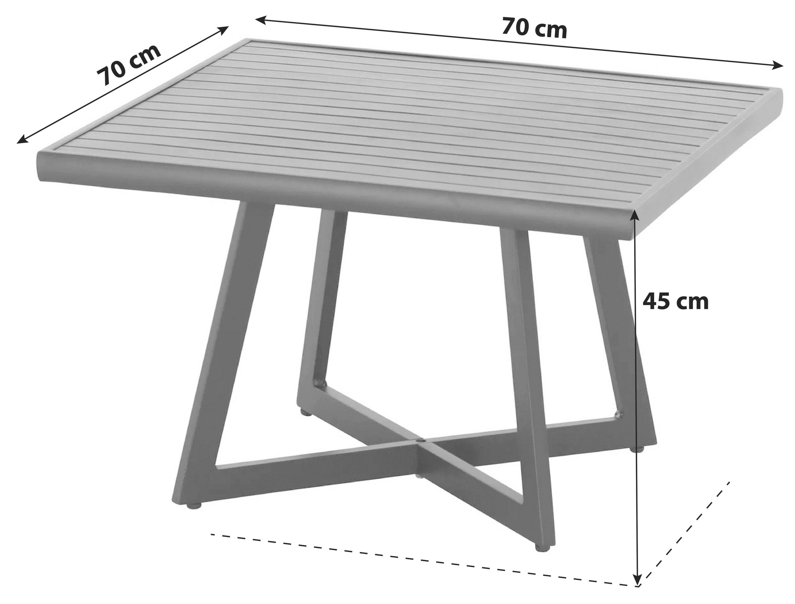 LOUNGETISCH 70/70/45 cm Metall  - Anthrazit, KONVENTIONELL, Metall (70/70/45cm) - Siena Garden