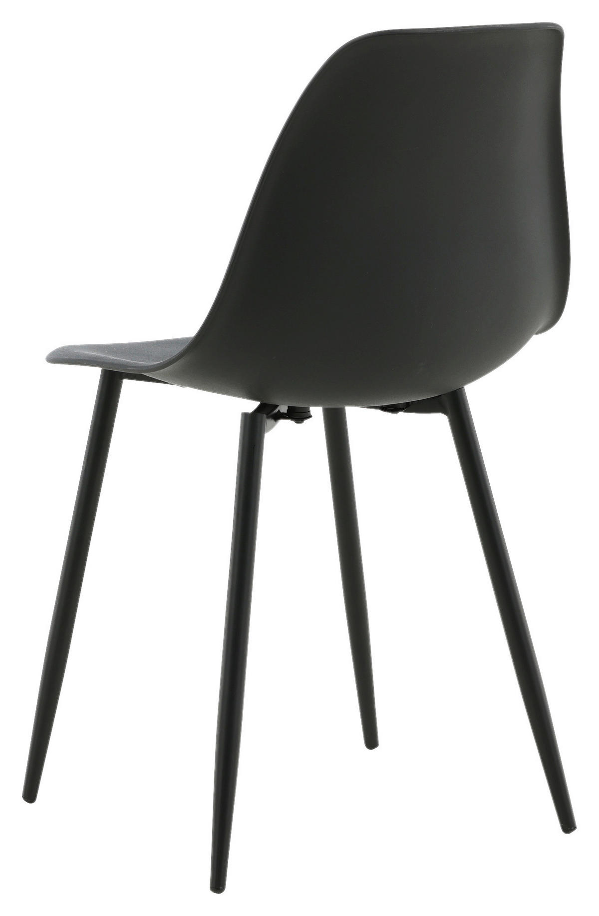 STUHL-SET 2 Stück  in Stahl matt  - Schwarz, Design, Kunststoff/Metall (45,5/81/58cm) - Livetastic