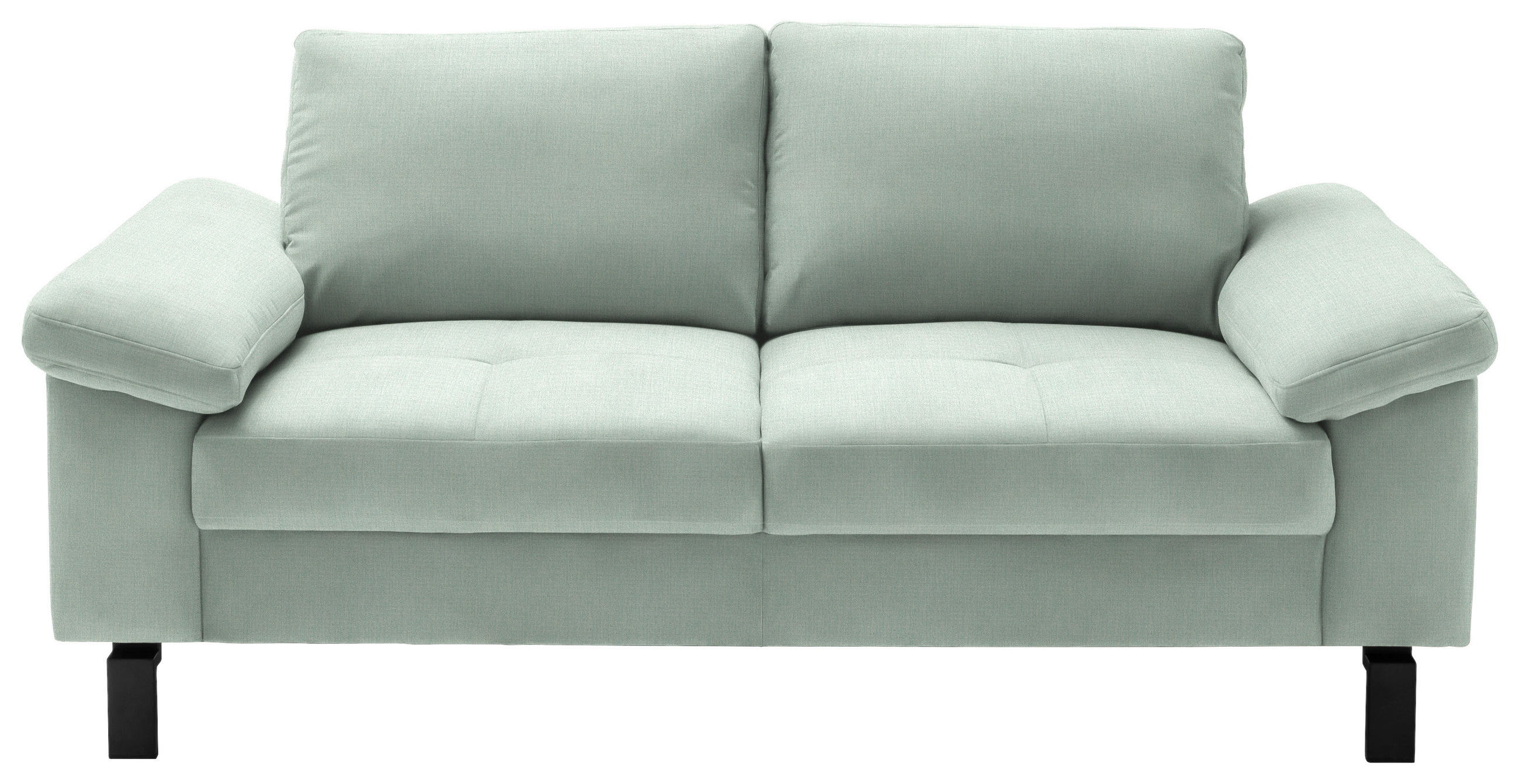 2-SITZER-SOFA in Velours Mintgrün  - Schwarz/Mintgrün, Design, Textil/Metall (186/86/97cm) - Pure Home Lifestyle