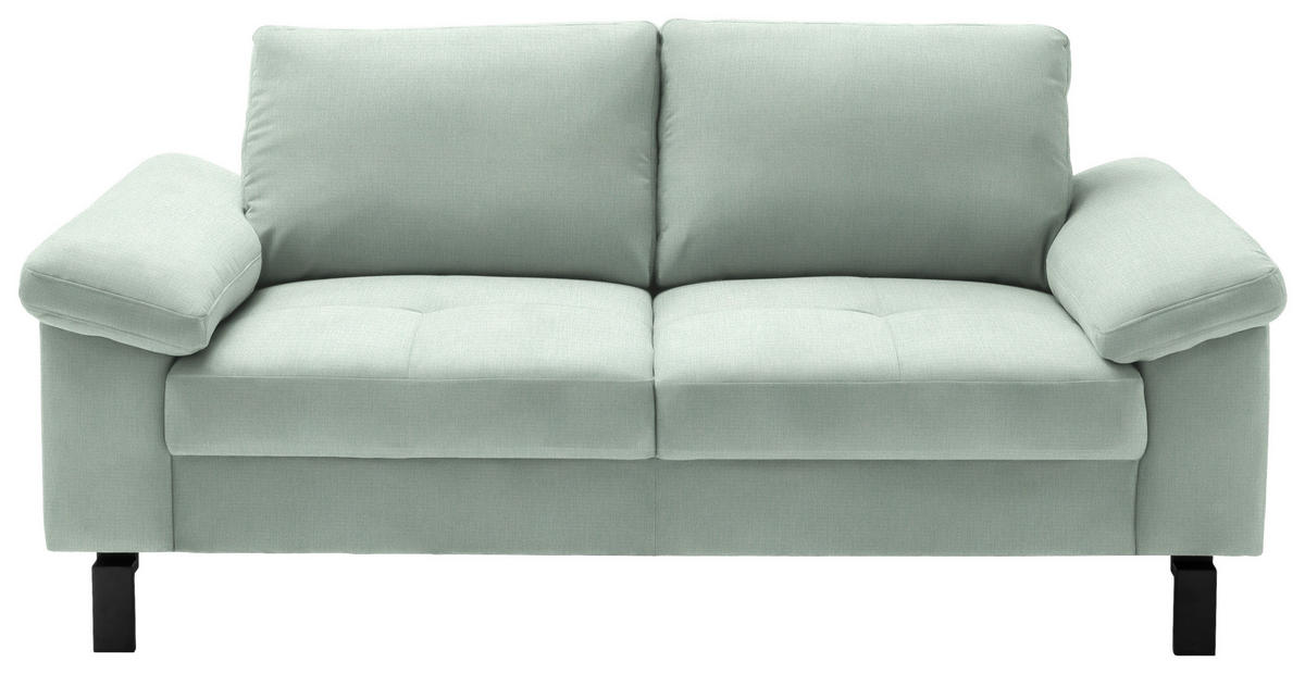 2-SITZER-SOFA in Velours Mintgrün  - Schwarz/Mintgrün, Design, Textil/Metall (186/86/97cm) - Pure Home Lifestyle