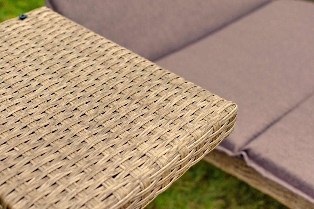 GARTENLIEGE 90/100/208 cm  - Beige/Naturfarben, MODERN, Textil/Metall (90/100/208cm) - Gardenson