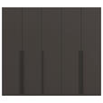 DREHTÜRENSCHRANK 251/235/61 cm,  in Graphitfarben, 5-türig  - Schwarz/Graphitfarben, Basics, Holzwerkstoff/Metall (251/235/61cm) - Novel