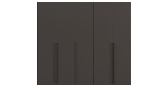 DREHTÜRENSCHRANK 251/235/61 cm,  in Graphitfarben, 5-türig  - Schwarz/Graphitfarben, Basics, Holzwerkstoff/Metall (251/235/61cm) - Novel