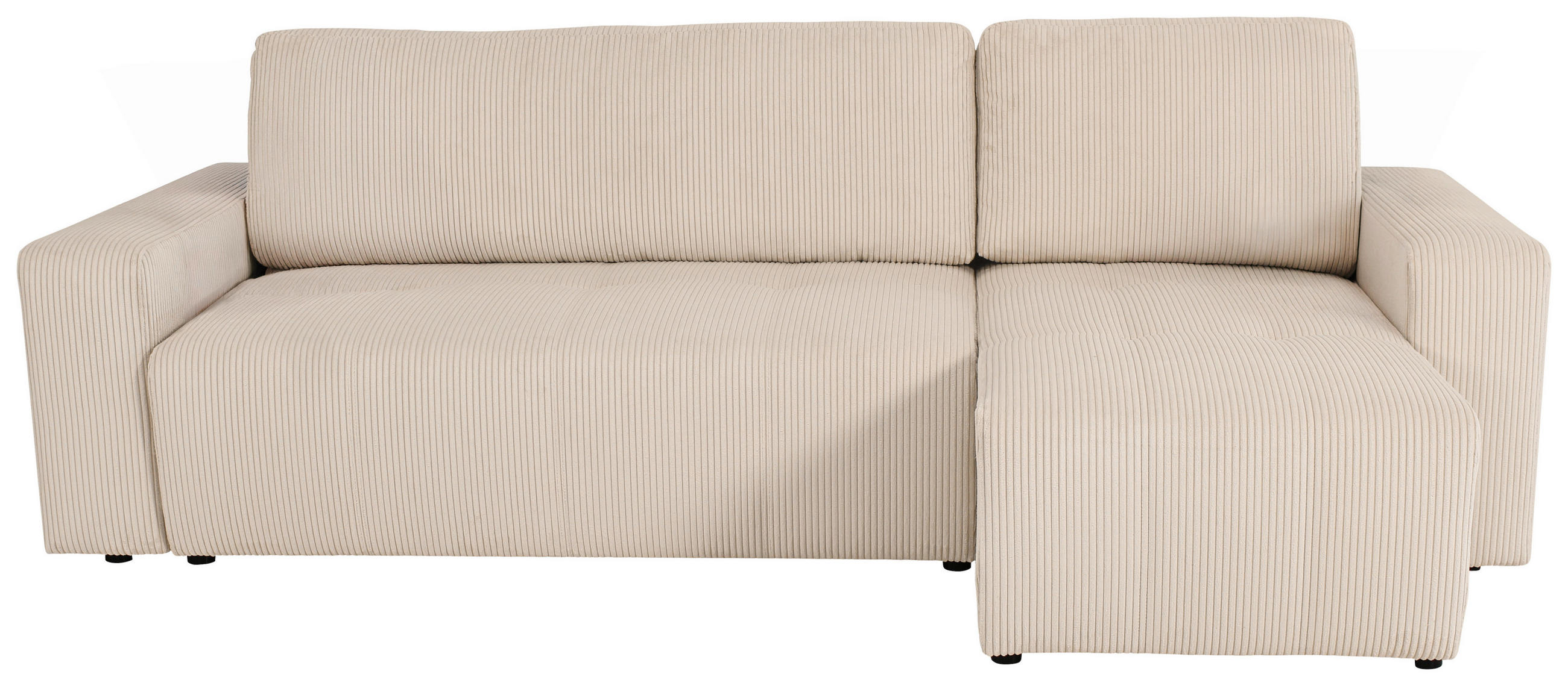 ECKSCHLAFSOFA  mit Cord Beige  - Beige/Schwarz, KONVENTIONELL, Textil (248/146cm) - Xora