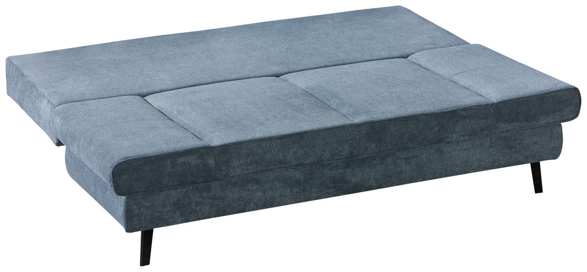 SCHLAFSOFA Sidney Grau  inkl. Rückenkissen, Bettkasten, Schlaffunktion, Rücken echt, Armteilverstellung  - Schwarz/Grau, Design, Textil/Metall (200/85/90cm) - Novel
