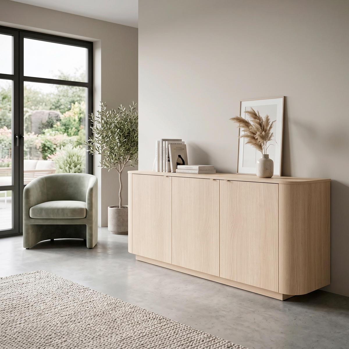 SIDEBOARD  181/76/43 cm  - Eichefarben, Design, Holzwerkstoff/Metall (181/76/43cm) - MID.YOU