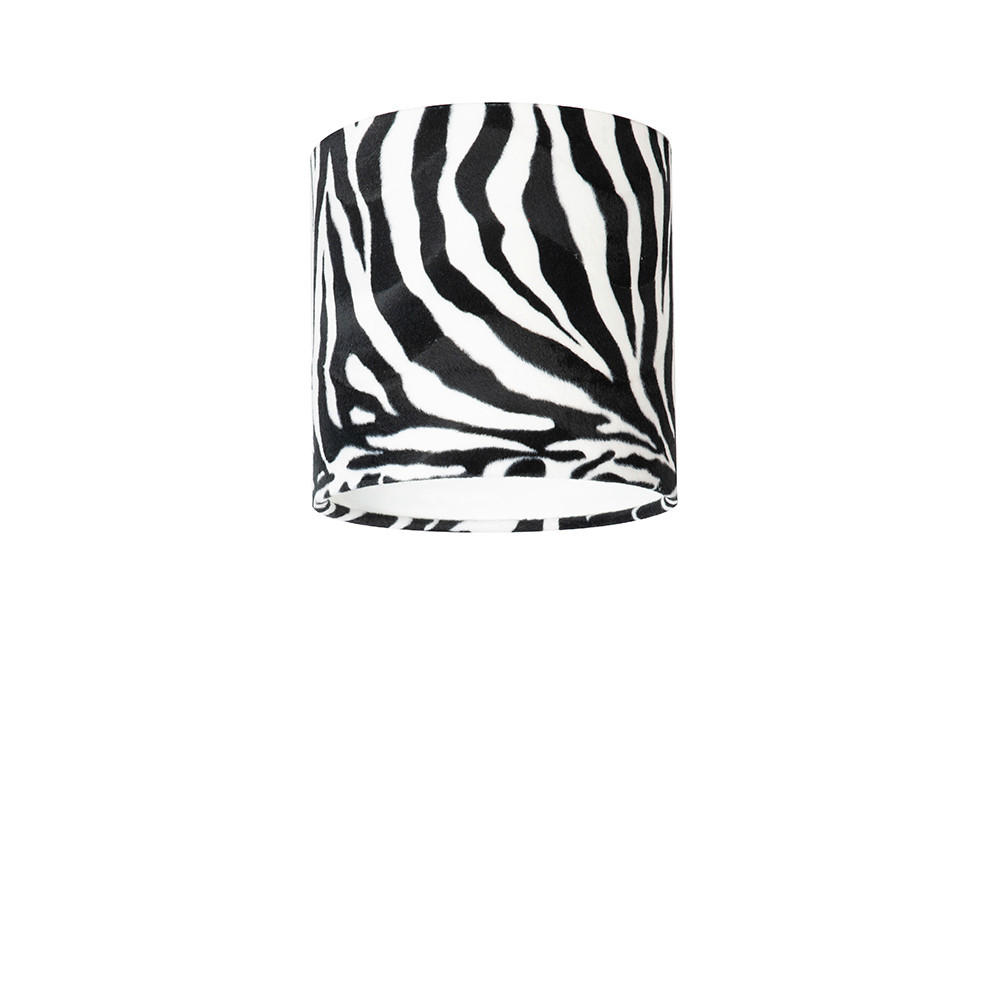 LEUCHTENSCHIRM Velour 25/23 cm   - Schwarz/Weiß, Basics, Textil/Metall (25/23cm)