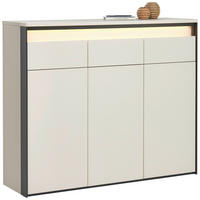 SCHUHSCHRANK Schwarz, Kaschmir  - Kaschmir/Schwarz, KONVENTIONELL, Holzwerkstoff (130/106/38cm) - Voleo