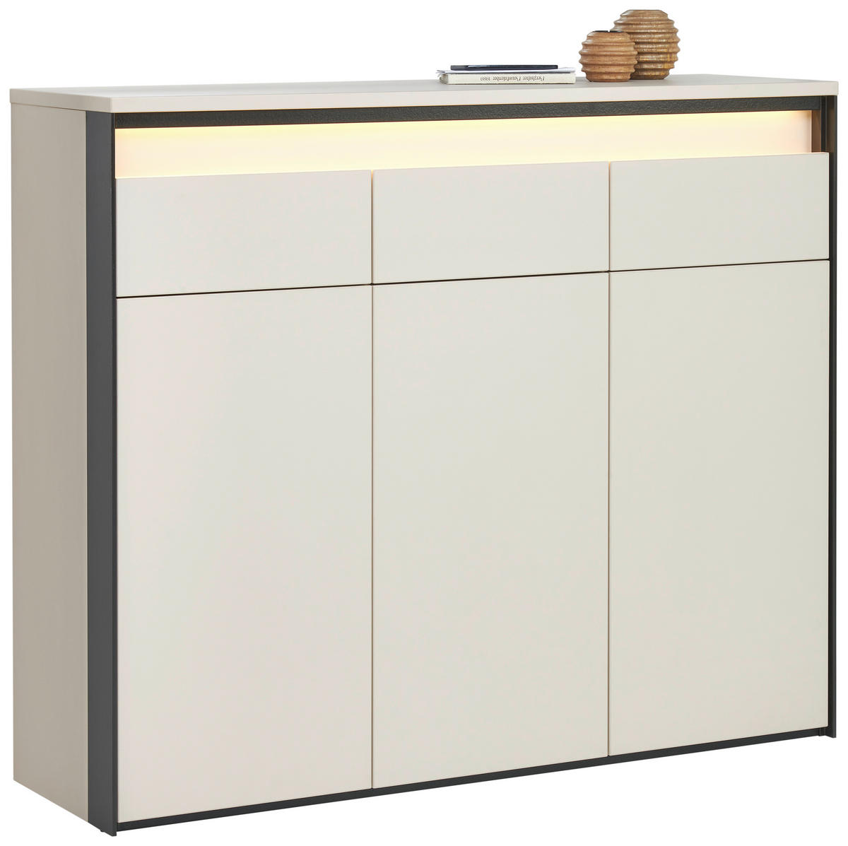 SCHUHSCHRANK Schwarz, Kaschmir  - Kaschmir/Schwarz, KONVENTIONELL, Holzwerkstoff (130/106/38cm) - Voleo