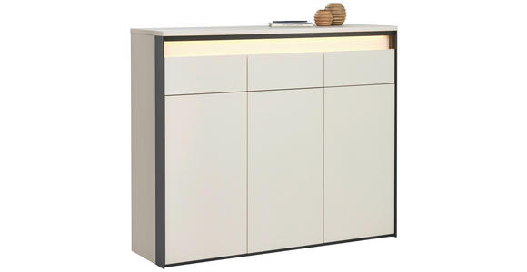 SCHUHSCHRANK  in 130/106/38 cm  - Kaschmir/Schwarz, KONVENTIONELL, Holzwerkstoff (130/106/38cm) - Voleo