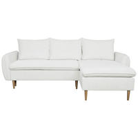 ECKSOFA Weiß Chenille  - Buchefarben/Weiß, KONVENTIONELL, Holz/Textil (244/163cm) - Carryhome