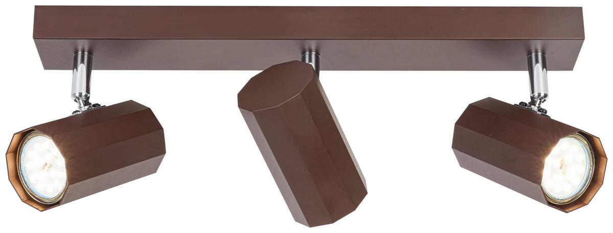 DECKENLEUCHTE 40,50/14,5/10,5 cm   - Chromfarben/Mokka, Trend, Kunststoff/Metall (40,50/14,5/10,5cm) - Novel
