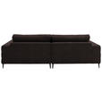 ECKSOFA  in Flachgewebe Mokka  177/253 cm  - Schwarz/Mokka, Design, Textil/Metall (177/253cm) - Dieter Knoll