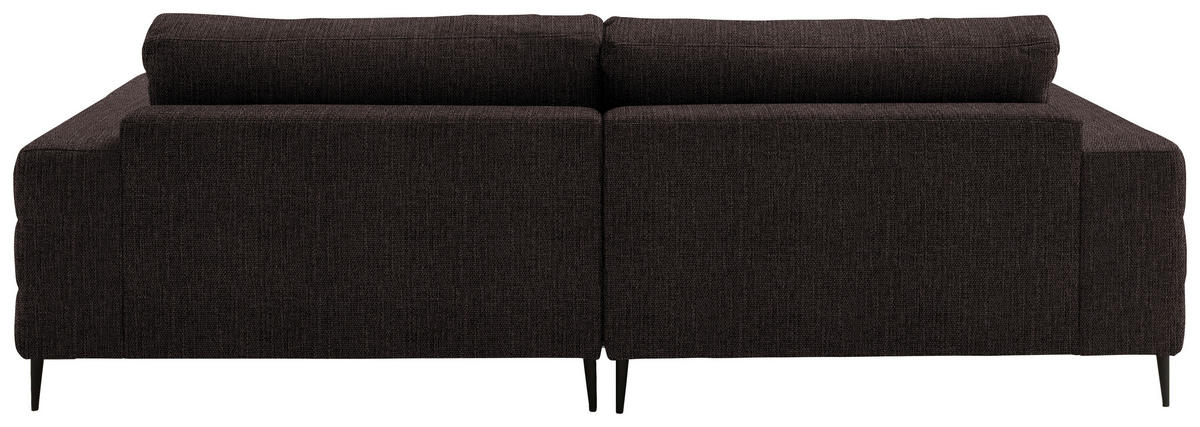 ECKSOFA in Flachgewebe Mokka  - Schwarz/Mokka, Design, Textil/Metall (177/253cm) - Dieter Knoll