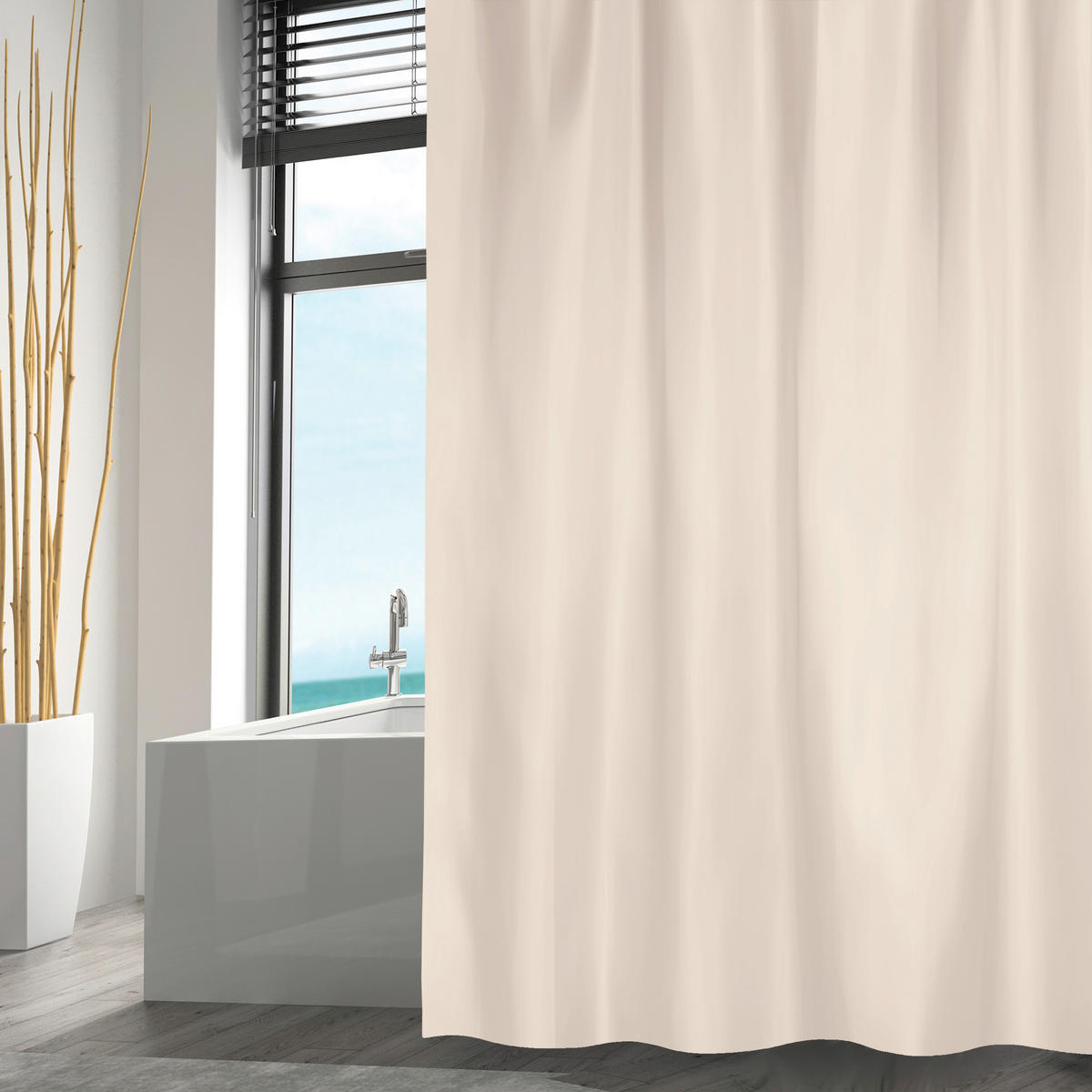DUSCHVORHANG 180/200 cm  - Beige, Basics, Textil (180/200cm) - MSV