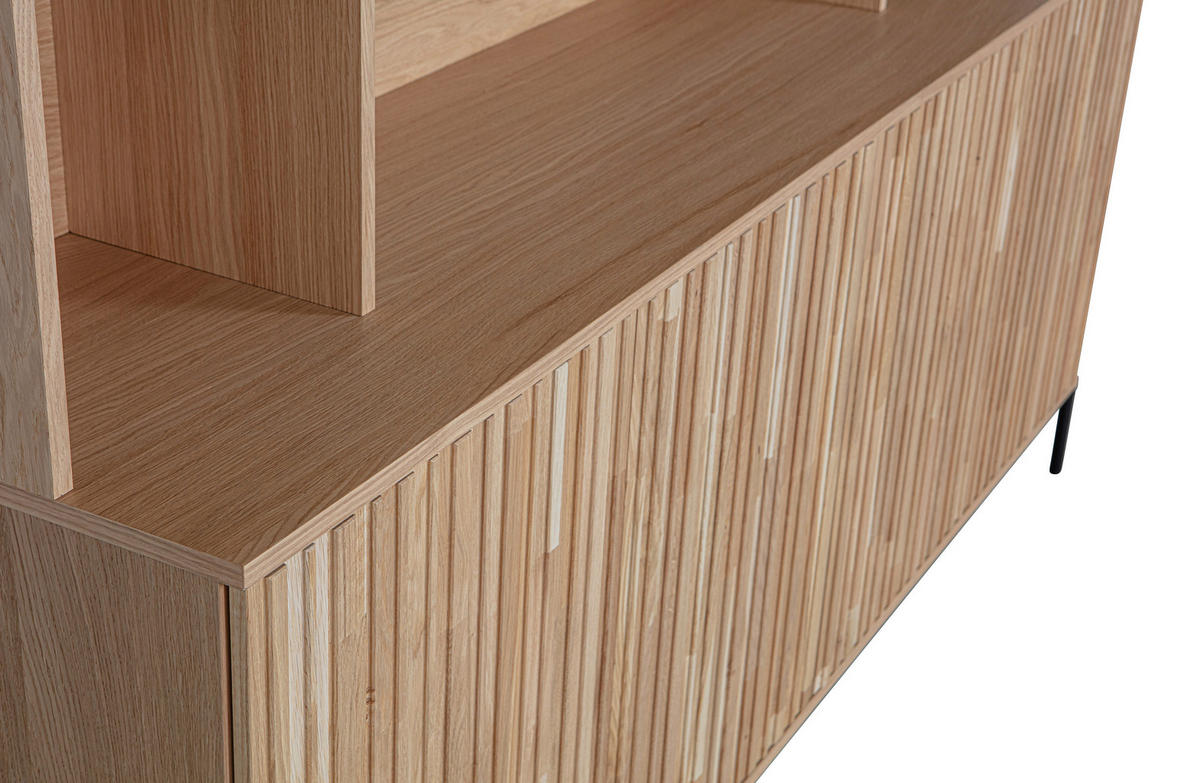 BUFFET 200/150/44 cm  in Eichefarben, Hellgrau  - Eichefarben/Hellgrau, Design, Holz/Holzwerkstoff (200/150/44cm) - Ambia Home