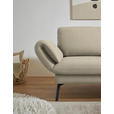 ECKSOFA  in Flachgewebe Beige Armteilverstellung, Relaxfunktion, Drehsitzfunktion  255-365/175-224 cm  - Beige/Schwarz, Design, Textil/Metall (255-365/175-224cm) - Dieter Knoll