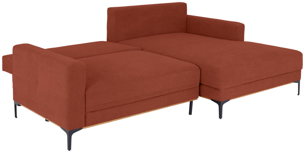 ECKSOFA in Rostfarben  - Rostfarben/Schwarz, Modern, Textil/Metall (238/162cm) - Ondega