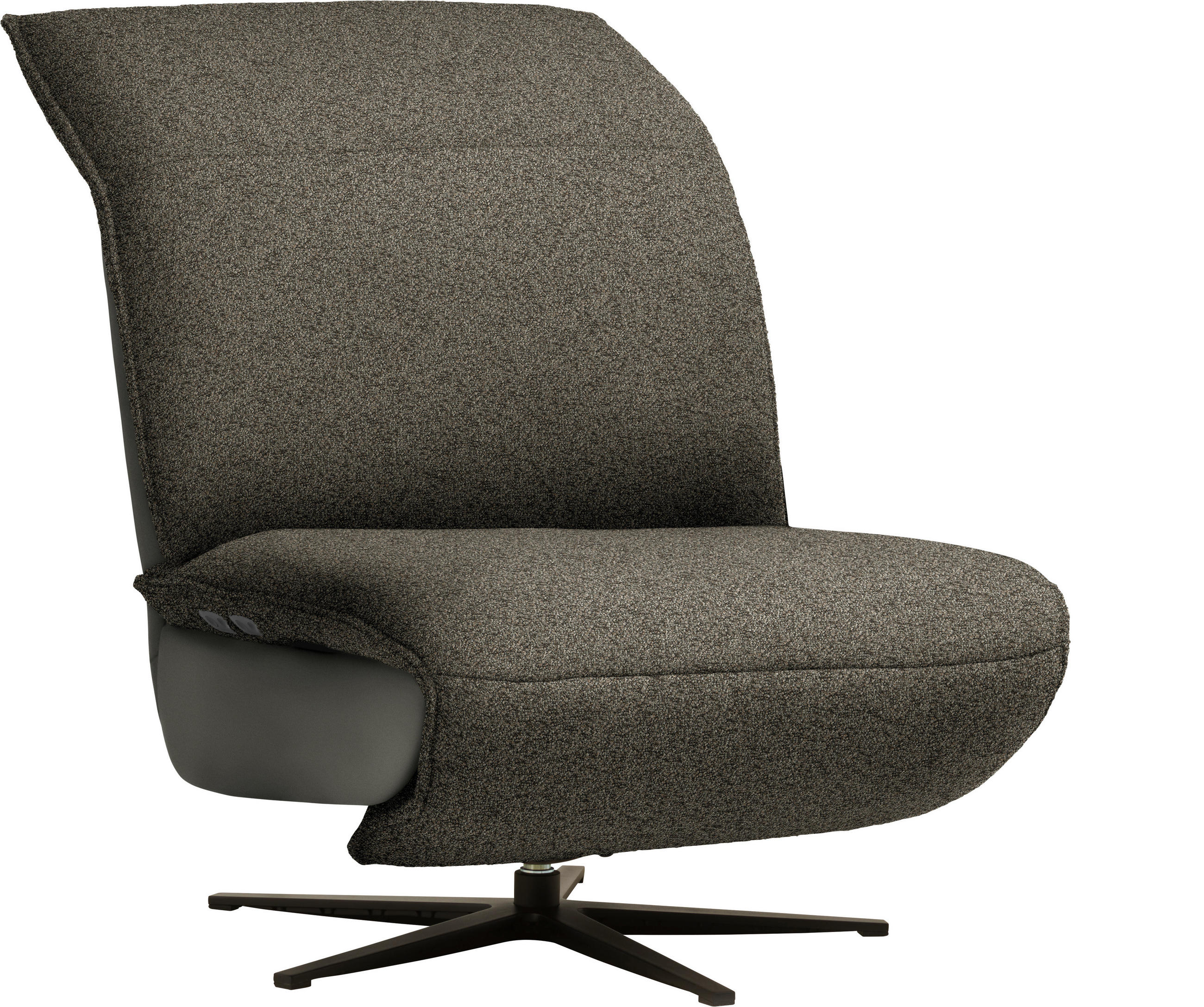 SESSEL in Flachgewebe, Mikrofaser Braun  - Schwarz/Braun, Design, Textil/Metall (84/65/91cm) - Koinor