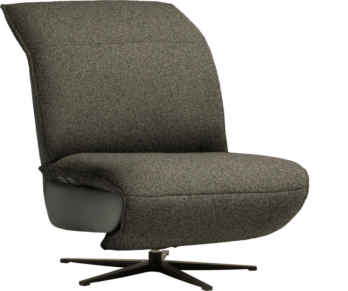 SESSEL in Flachgewebe, Mikrofaser Braun  - Schwarz/Braun, Design, Textil/Metall (84/65/91cm) - Koinor