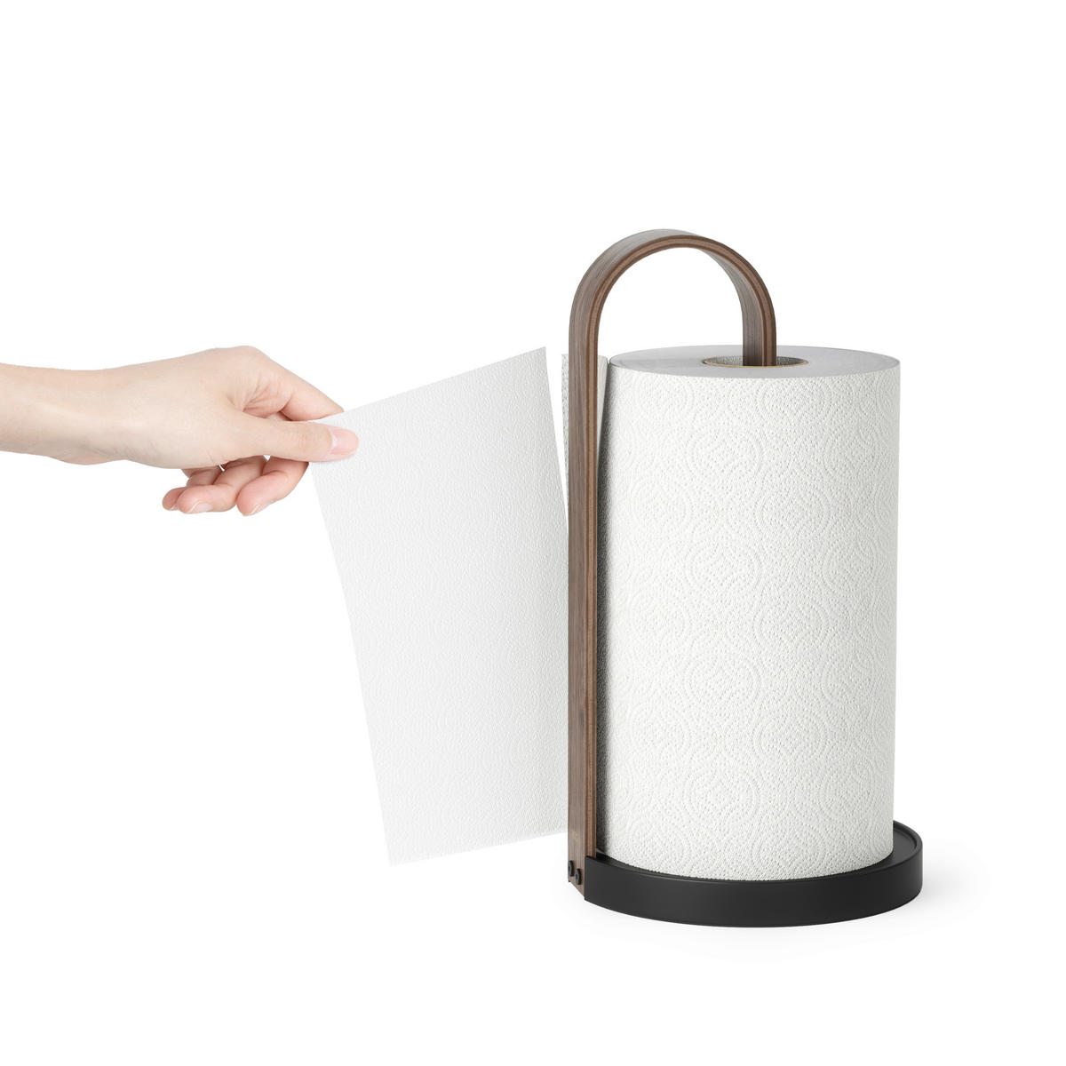 DRŽALO ZA KUHINJSKE BRISAČE   17/17/31 cm                  - črna/barva oreha, Basics, kamen/kovina (17/17/31cm) - Umbra
