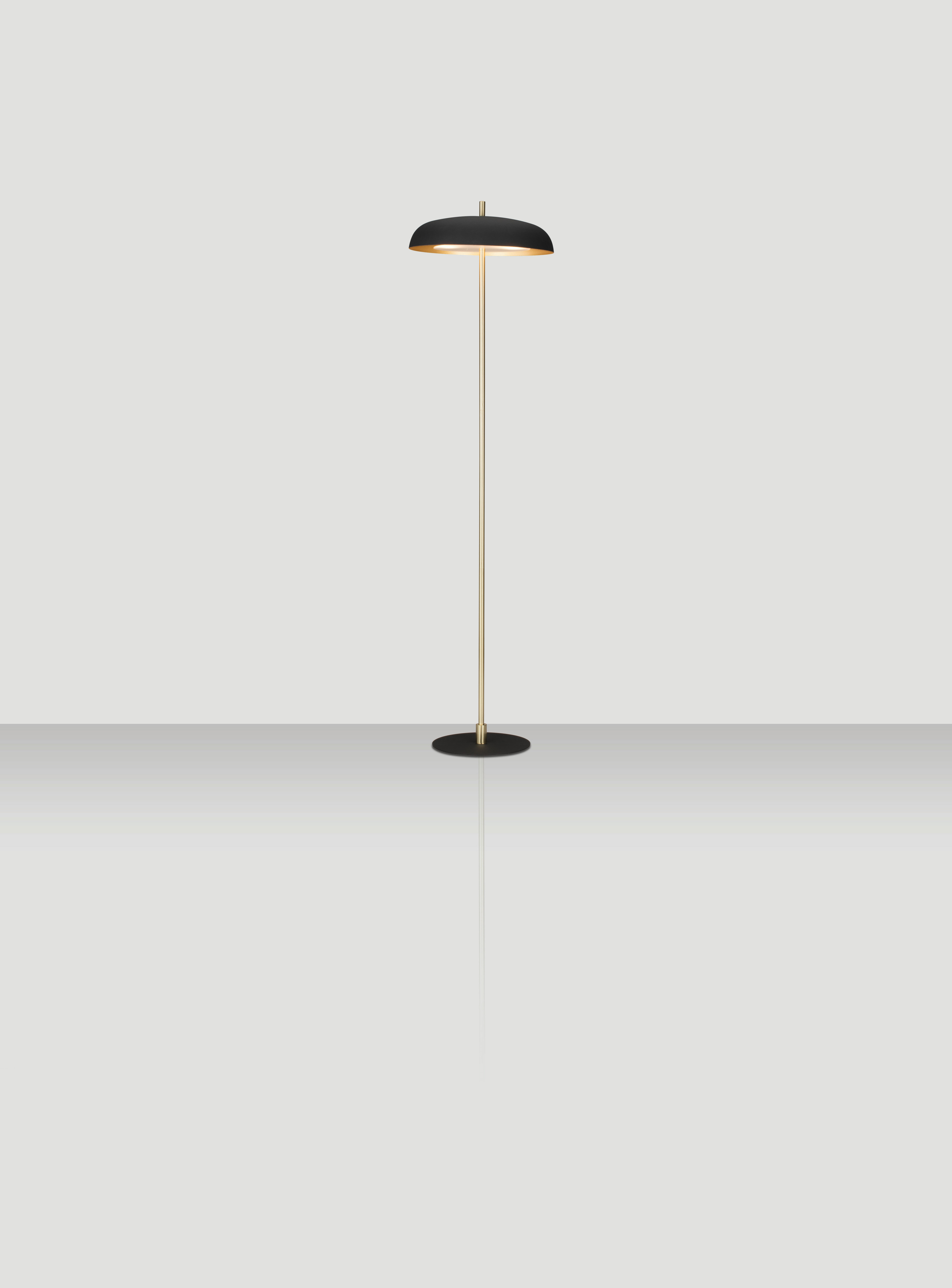 STOJACÍ LAMPA, 38/142 cm  - černá/barvy zlata, Konvenční, kov (38/142cm) - Novel