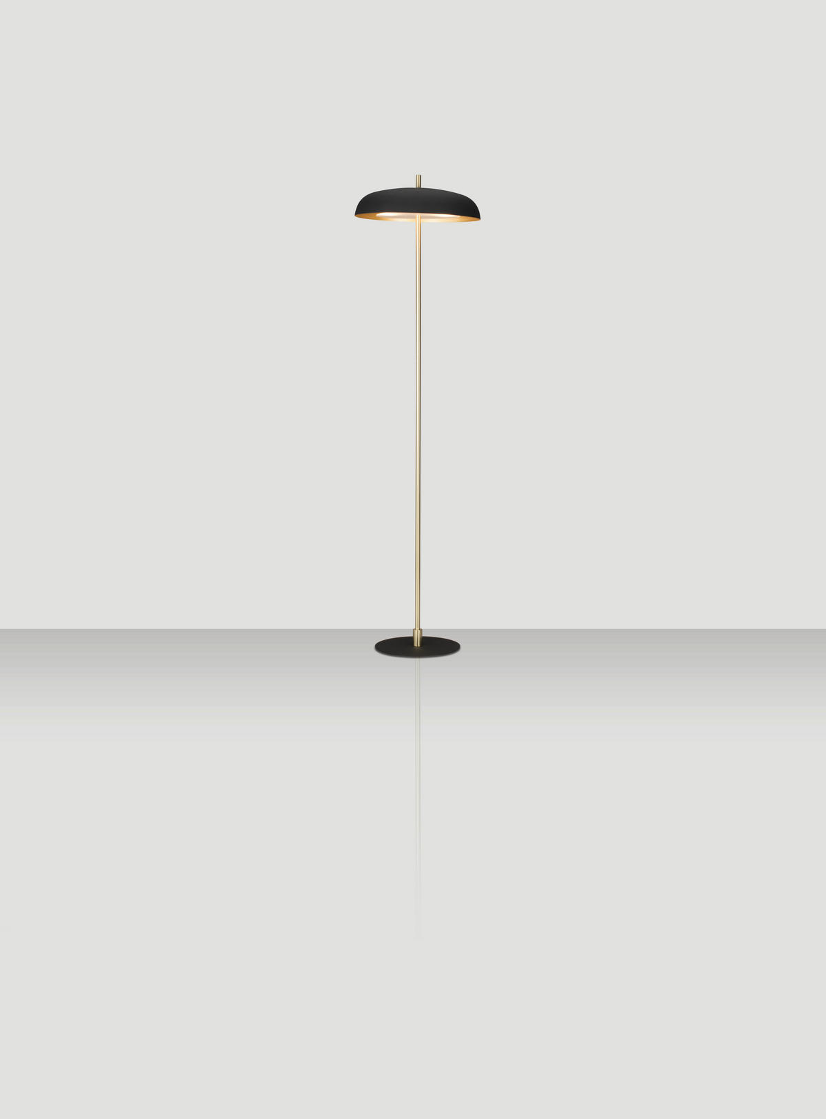 STOJACÍ LAMPA, 38/142 cm  - černá/barvy zlata, Konvenční, kov (38/142cm) - Novel