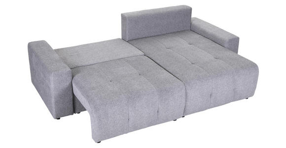 ECKSOFA Grau Velours  - Schwarz/Grau, KONVENTIONELL, Kunststoff/Textil (247/156cm) - Carryhome