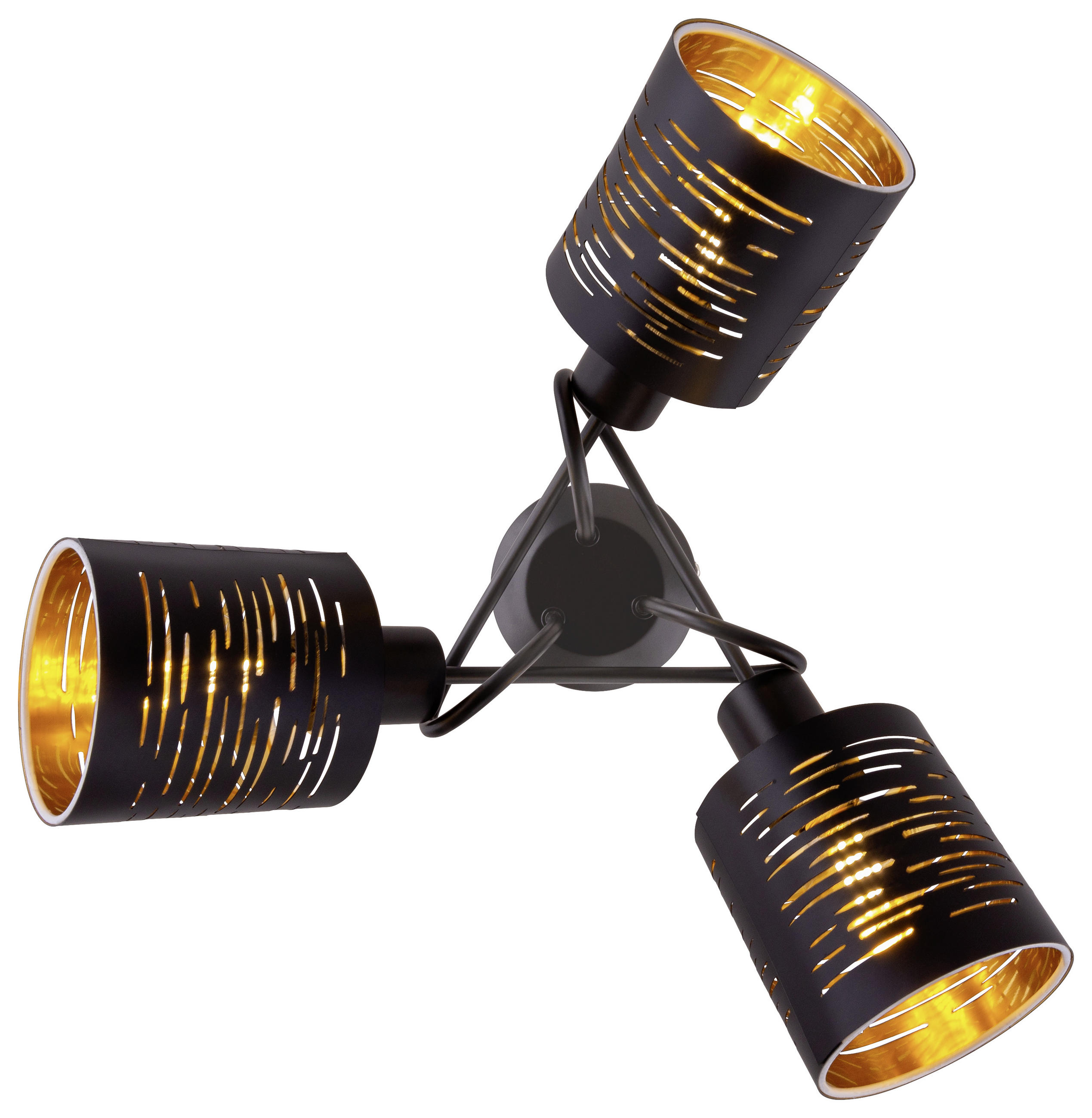DECKENLEUCHTE Tunno 40/21 cm   - Goldfarben/Schwarz, Design, Kunststoff/Metall (40/21cm) - Globo