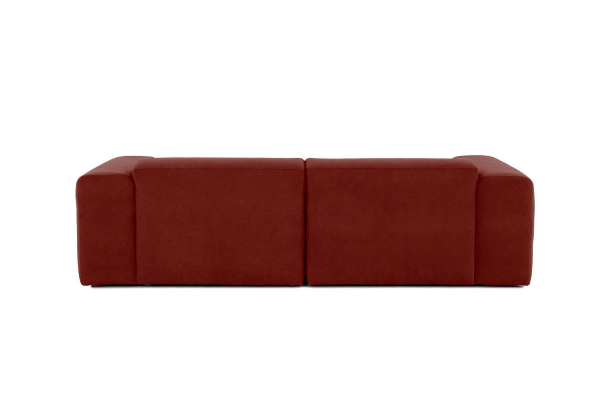 3-SITZER-SOFA in Struktur Rostfarben  - Rostfarben/Schwarz, Design, Kunststoff/Textil (266/76/116cm) - MID.YOU